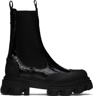 ロングブーツ Ganni Boots Women Patent Leather Black Fall winter 2019 patent leather boots Ganni Black size 39 EU