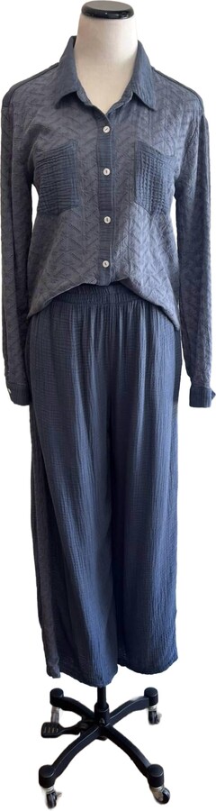 Eyelet Lounge Pants In Blue