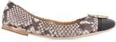 Thumbnail for your product : Tory Burch Minnie Snakeskin Print Leather Ballet Flats