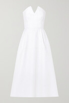 Thumbnail for your product : Roland Mouret Aldrich Strapless Frayed Cloque Midi Dress - White