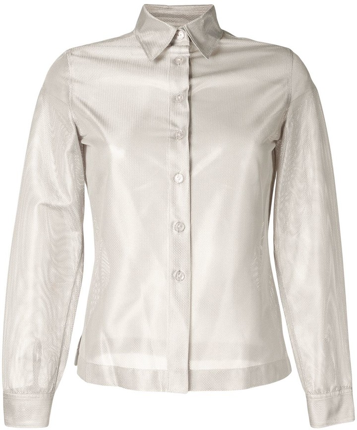 Chanel Pre Owned 1999 Metallic Shirt - ShopStyle Tops