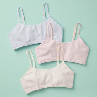 Yellowberry Yellow Girl' 3PK Bet Cotton Starter Bra with Convertible Strap  - X Small, Cloud Paint - ShopStyle