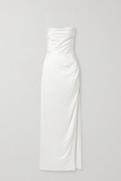 Thumbnail for your product : retrofete Marlene Crystal-embellished Draped Silk-satin Maxi Dress