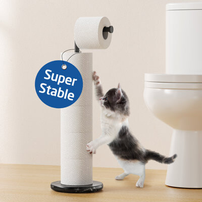 Kes Free Standing Toilet Paper Holder With Marble Base