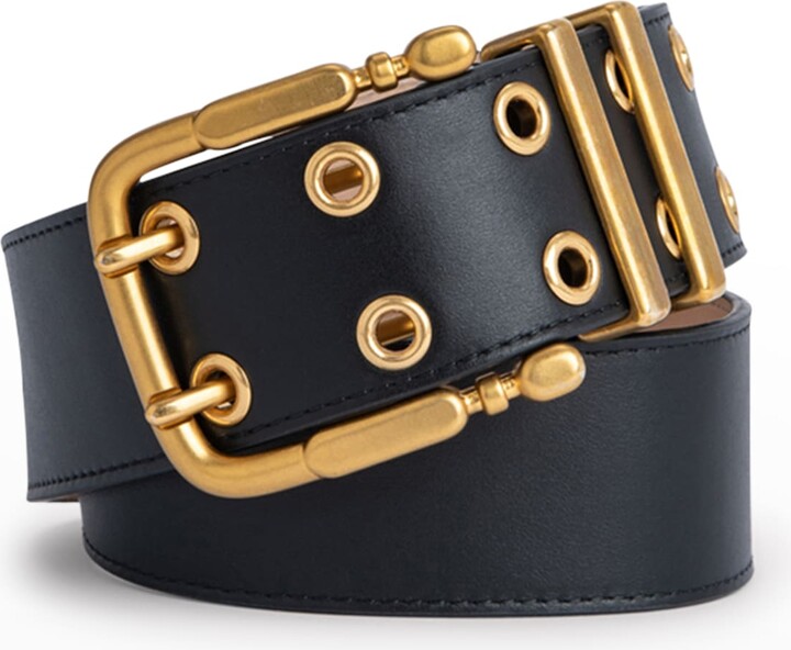 BY FAR Katina Croc-Embossed Chain Belt