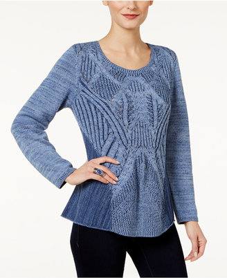 Style&Co. Style & Co Cotton Patterned Sweater, Only at Macy's