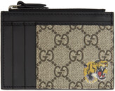 Thumbnail for your product : Gucci Black & Beige GG Tiger Card Holder
