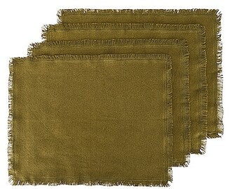 Hawkins New York Essential Set of 4 Cotton Placemats in Olive