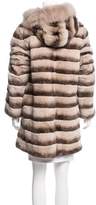 Thumbnail for your product : Glamour Puss Glamourpuss Hooded Mixed Fur Coat w/ Tags