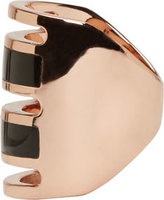 Thumbnail for your product : Pamela Love Rose Gold & Onyx Inlay Path Ring