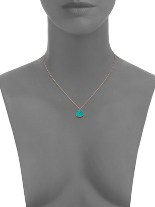 ginette_ny Wise Ever Turquoise & 18K Rose Gold Pendant Necklace