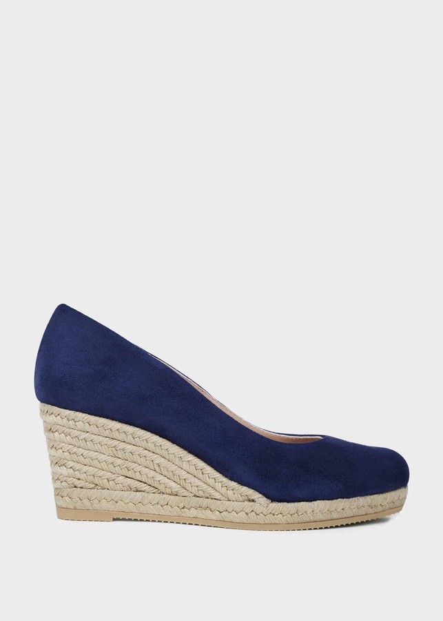 navy wedge court shoes