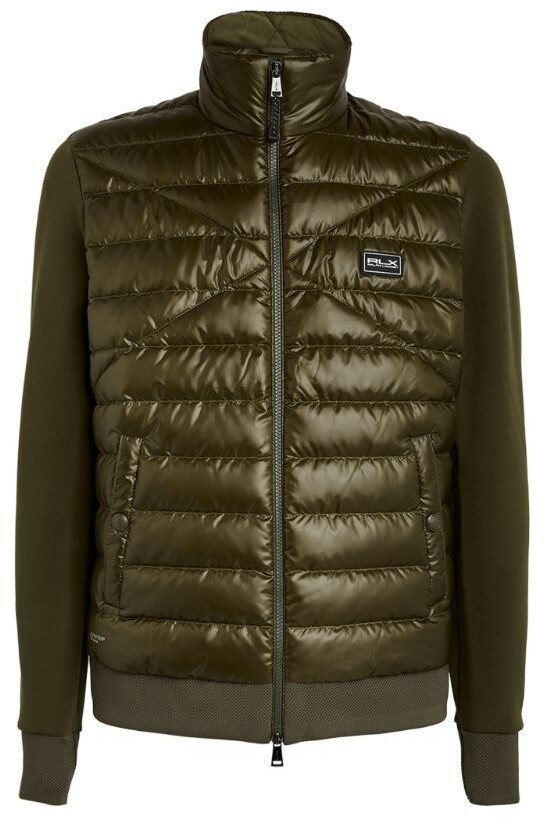 polo ralph lauren black hybrid down hooded jacket