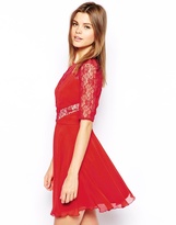 Thumbnail for your product : Elise Ryan Skater Dress With Lace Inserts