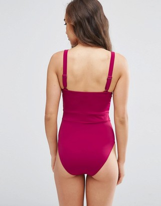 ASOS FULLER BUST Exclusive Underwired Paneled Swimsuit DD-G