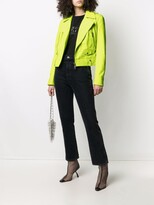 Thumbnail for your product : Philipp Plein Metal-Rings Leather Biker Jacket