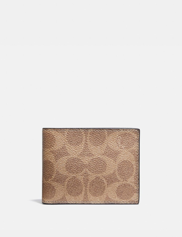 Coach Slim Billfold Wallet In Signature Canvas ShopStyle
