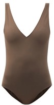 Thumbnail for your product : ASCENO Comporta Scooped-back Swimsuit - Brown