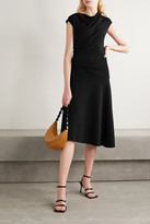 Thumbnail for your product : By Malene Birger Aida Draped Stretch-crepe Midi Dress - Black