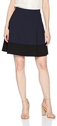 Three Dots Women's Ponte Colorblock Short Skirt