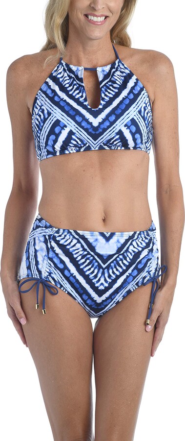 24th & Ocean Women's Standard High Neck Keyhole Halter Bra Bikini Swimsuit  Top - ShopStyle Swimwear