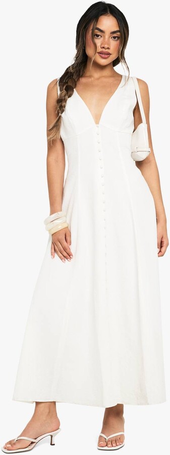 White Denim Dress White Shirt Dress Boohoo Boohoo Women's