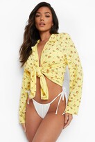 Thumbnail for your product : boohoo Ditsy Floral Eyelet Beach Shirt