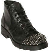 Thumbnail for your product : O.x.s. Studded Toe Leather Combat Boots