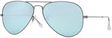 Thumbnail for your product : Ray-Ban Aviator Mirrored Sunglasses, Green/Blue