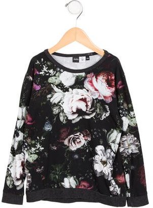 Molo Girls' Floral Print Long Sleeve Top