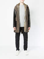 Thumbnail for your product : Drome fur-lined contrast panelled coat