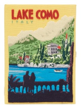 Olympia Le-Tan Lake Como Embroidered Book Clutch Bag - Yellow Multi