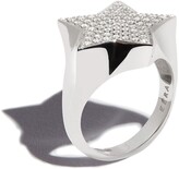 Thumbnail for your product : EÉRA 18kt White Gold Star Diamond Pavé Signet Ring
