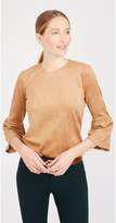 Thumbnail for your product : J.Mclaughlin Keaton Faux Suede Bell Sleeve Top
