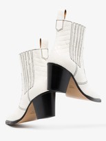 Thumbnail for your product : Ganni white 60 Western mock croc leather ankle boots