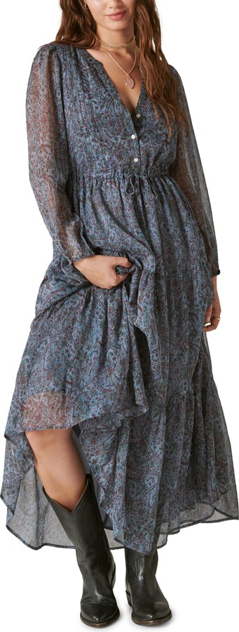 Lucky Brand Paisley Tiered Maxi Sundress - ShopStyle