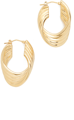 Soave Oro Polished Twisted Hoop Earrings