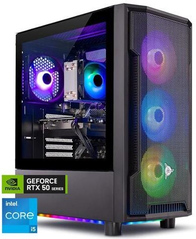 Skytech Shadow Gaming PC Desktop, Intel i5 13400F 2.5 GHz (4.6GHz Turbo), NVIDIA RTX 5060 Ti 8GB, 1TB NVMe SSD, 32GB DDR5 RAM 5200 RGB, 650W GOLD...