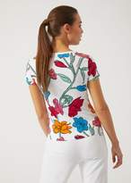 Thumbnail for your product : Emporio Armani Ea7 Floral Stretch Cotton Jersey T-Shirt