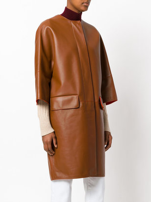 Marni oversized leather lambskin coat