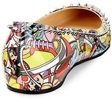 Thumbnail for your product : Christian Louboutin Anjalina Spiked Print Patent Leather Flats
