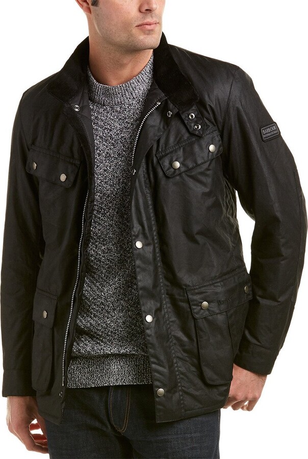 Barbour International Slim Fit Duke Wax Jacket In Black –