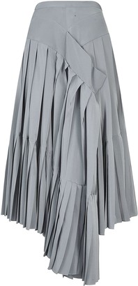Rochas Asymmetric Pleated Skirt