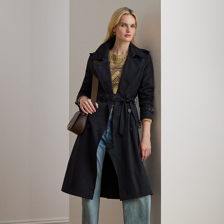 fur embroidery trench short ブラック fur embroidery trench short