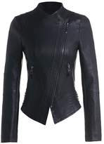 Thumbnail for your product : Benibos Womens Faux Leather Zip Up Moto Biker Jacket (XS,120 )