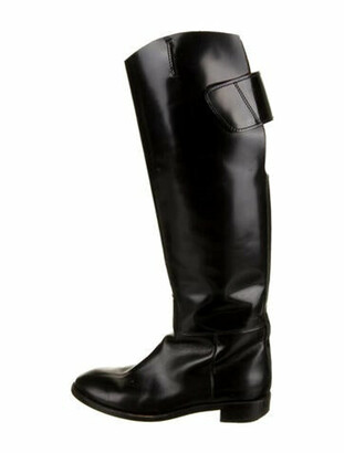 Acne Studios Leather Riding Boots Black - ShopStyle