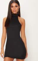 Thumbnail for your product : PrettyLittleThing Black High Neck Sleeveless Lace Back Bodycon Dress