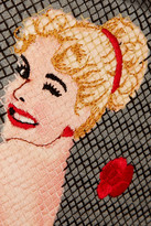 Thumbnail for your product : Charlotte Olympia Whisper embroidered crepe de chine clutch