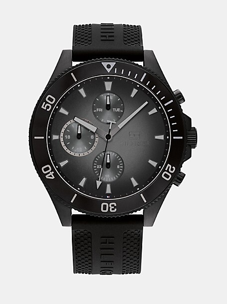 Tommy Hilfiger Decker leather watch 48m - ShopStyle