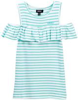 Thumbnail for your product : DKNY Striped Ruffle Top (Big Girls)